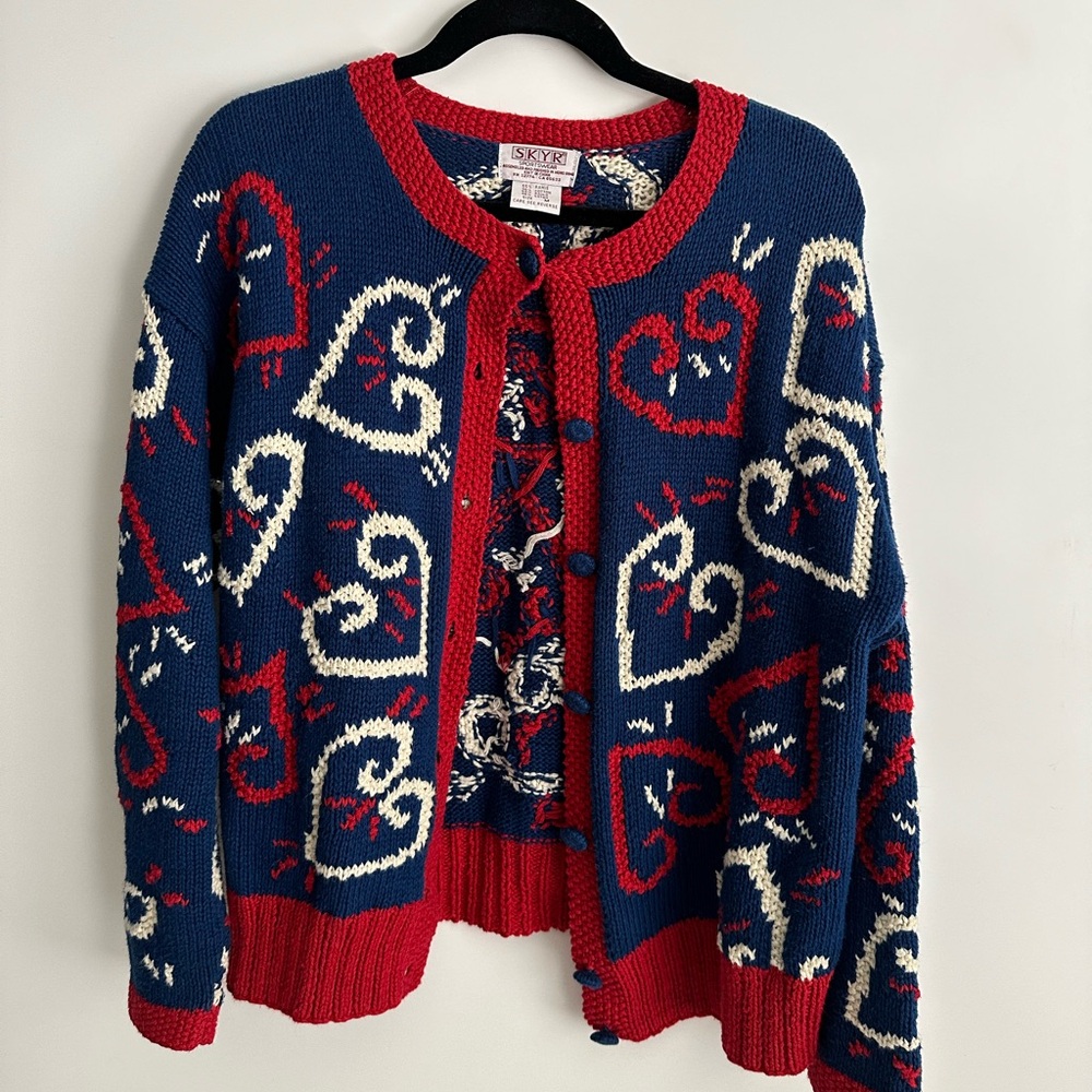 SKYR Hearts Knit Cardigan Sweater